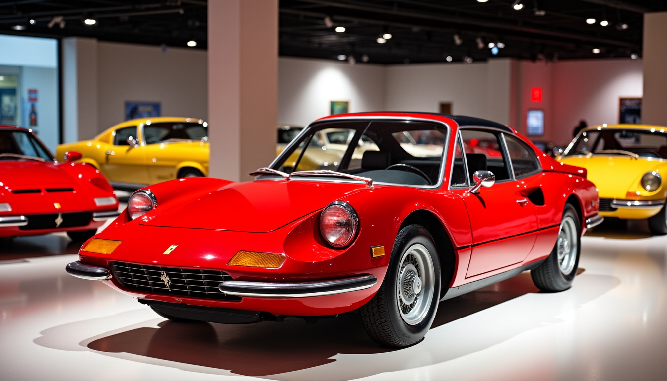 Exposition de voitures de légende dans le musée Ferrari de Maranello