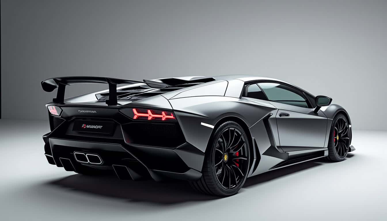 Voiture de sport Lamborghini Huracan noire, design élégant et performance maximale.