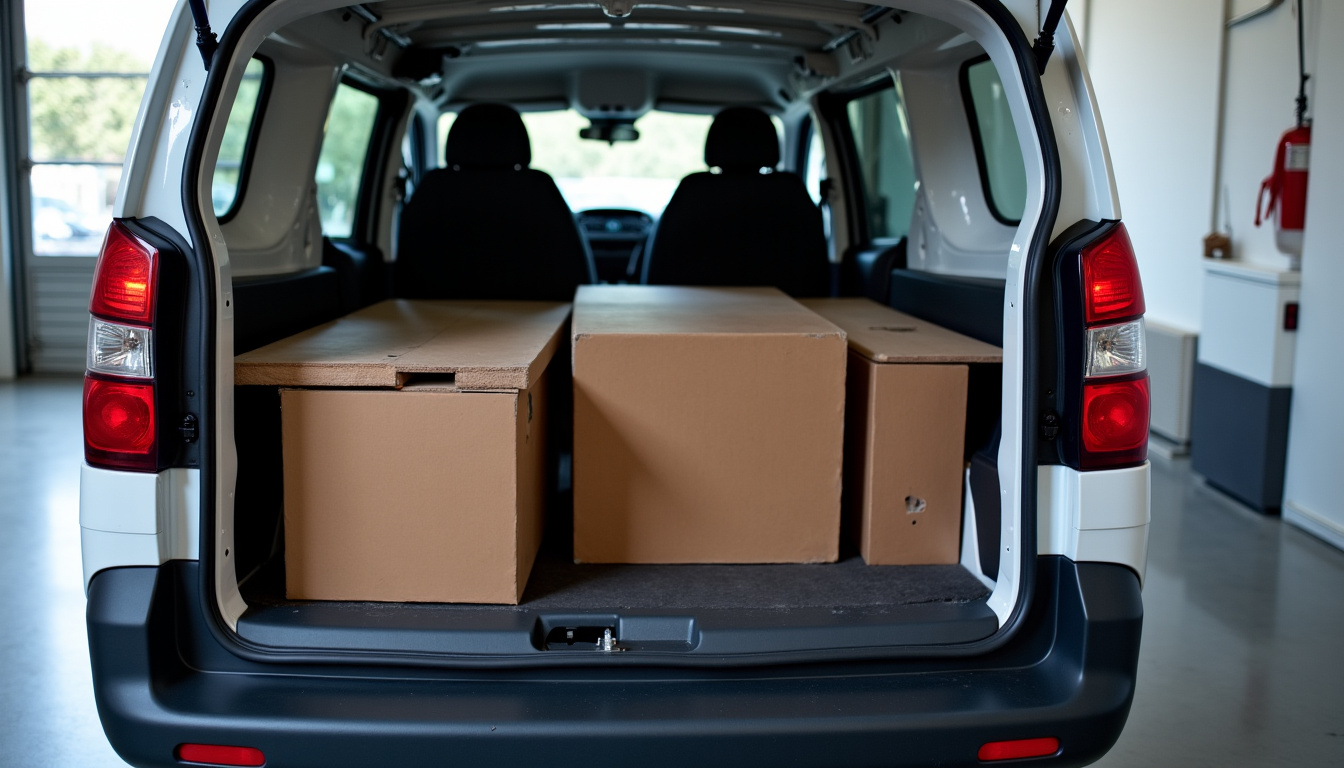 Un Citroën C15 utilisé dans un cadre quotidien, transportant des outils et des matériaux, illustrant son usage pratique