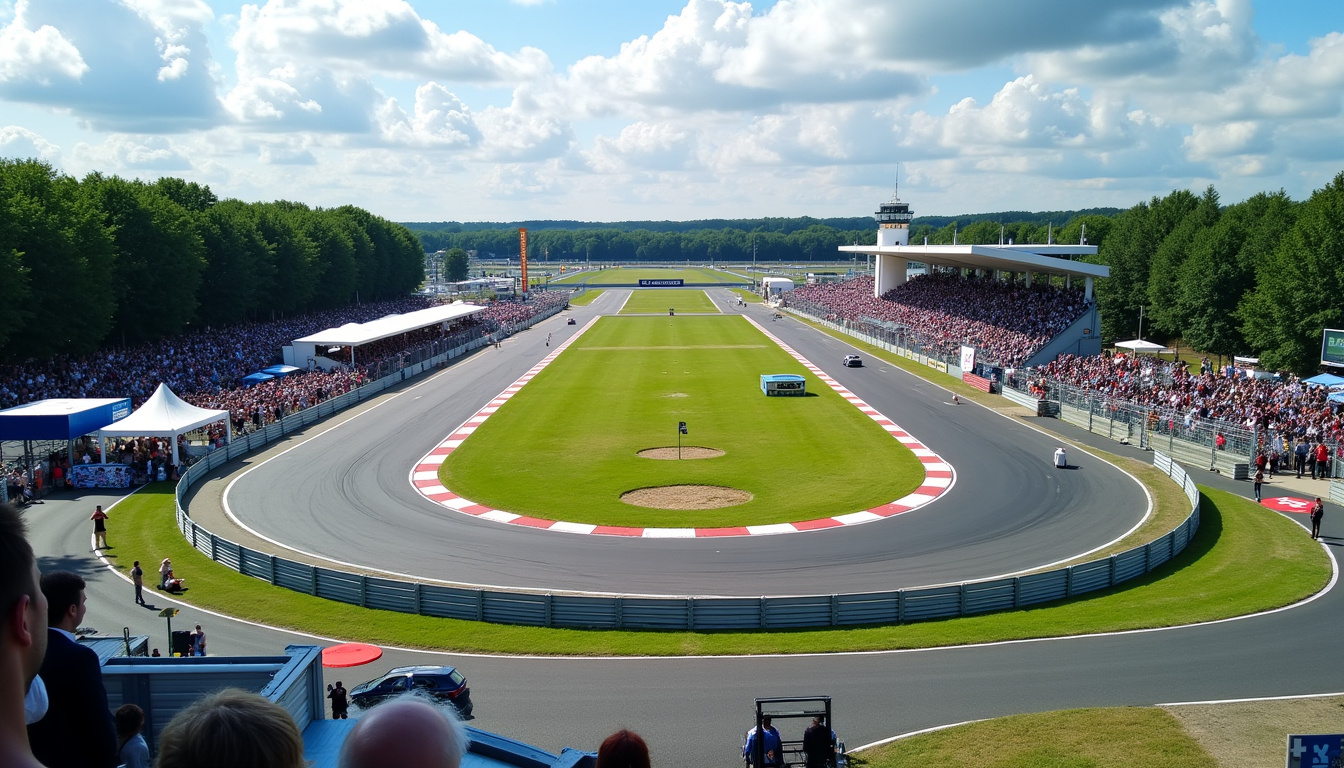 Vue aérienne du Circuit Dijon-Prenois lors de la tenue de la Foire Boiserie