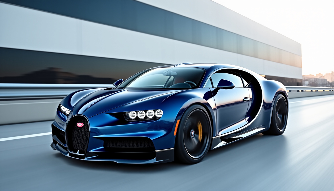 Bugatti Chiron Super Sport 300+ en train de subir des tests sur une voie de haute vitesse