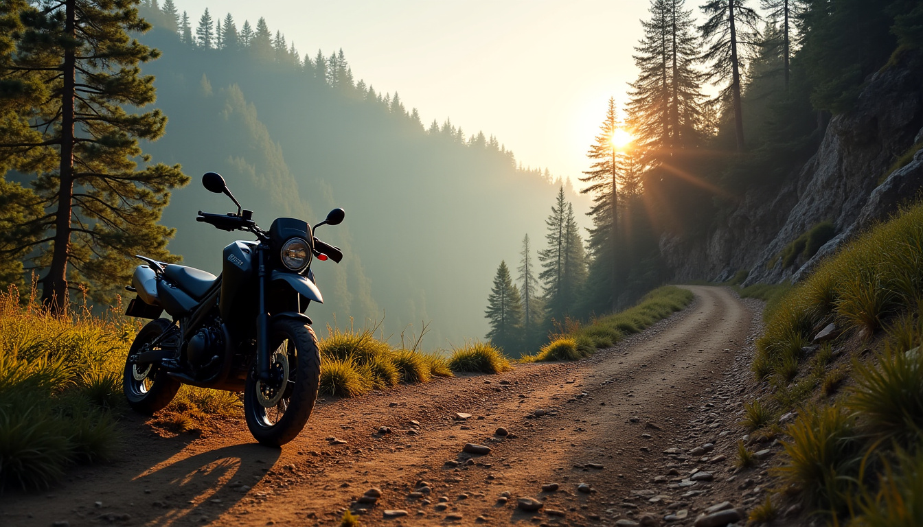 CFMOTO 800MT Explore en pleine nature sur une route de montagne