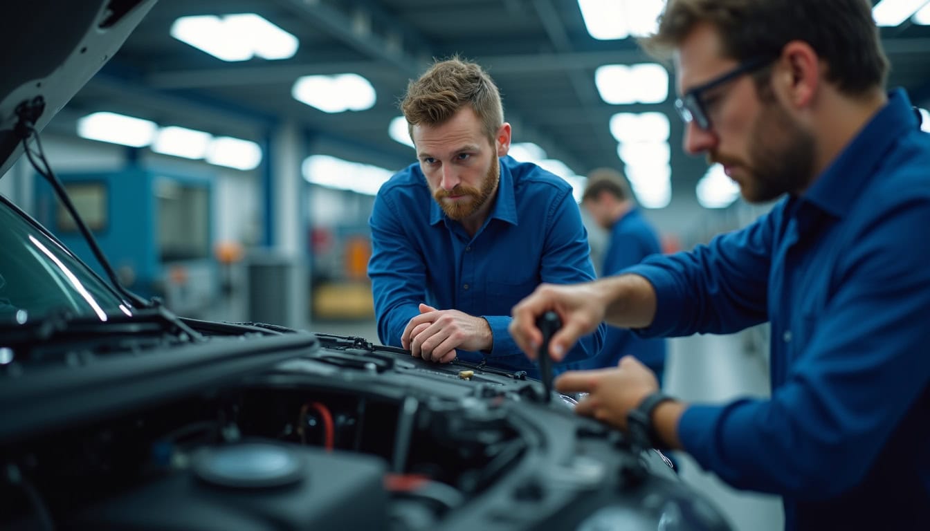 Composants électriques Mando: alternateurs, démarreurs et pompe à eau en cours de test