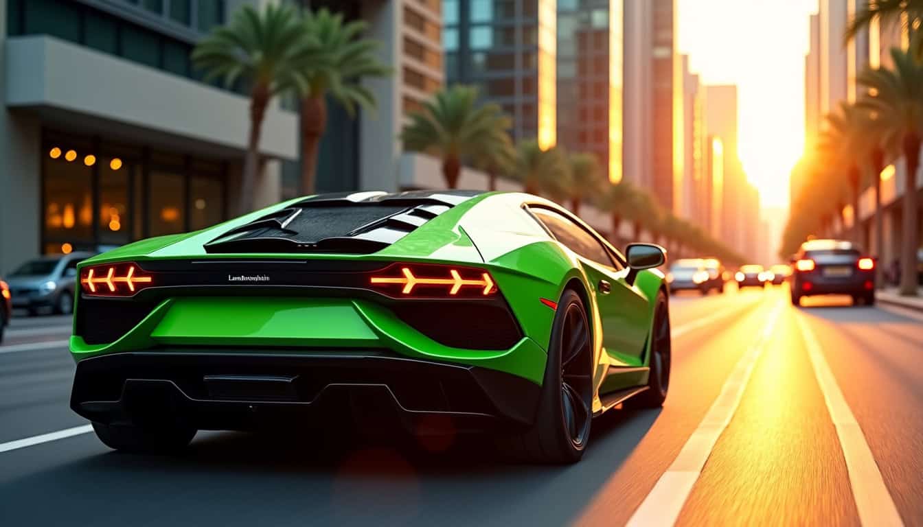 Lamborghini Revuelto hybride de GMK en stationnement à Dubaï