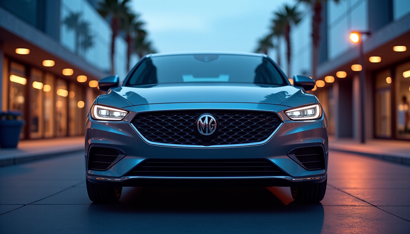 Vue de face du MG ZS Hybrid+ 2026, montrant sa calandre spécifique et ses phares effilés