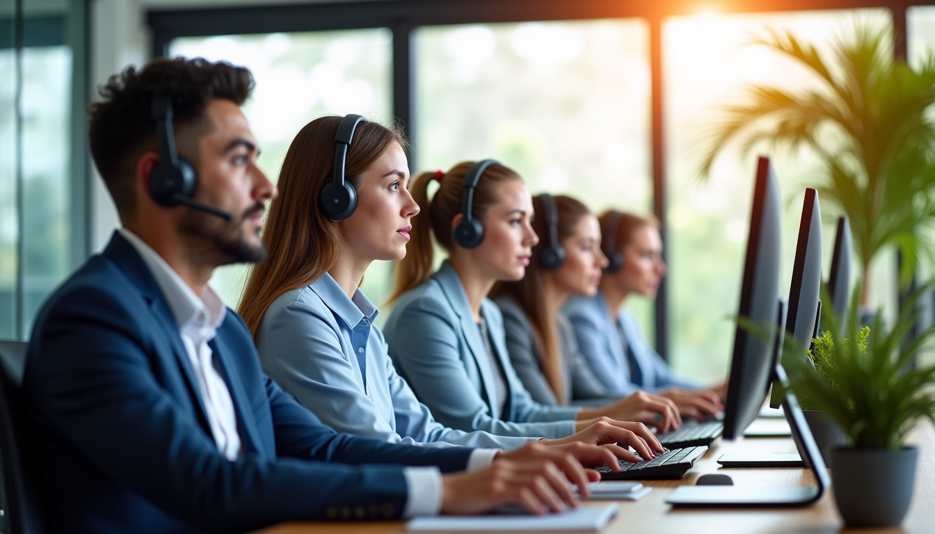 Équipe du service client Motoblouz en train de traiter des demandes