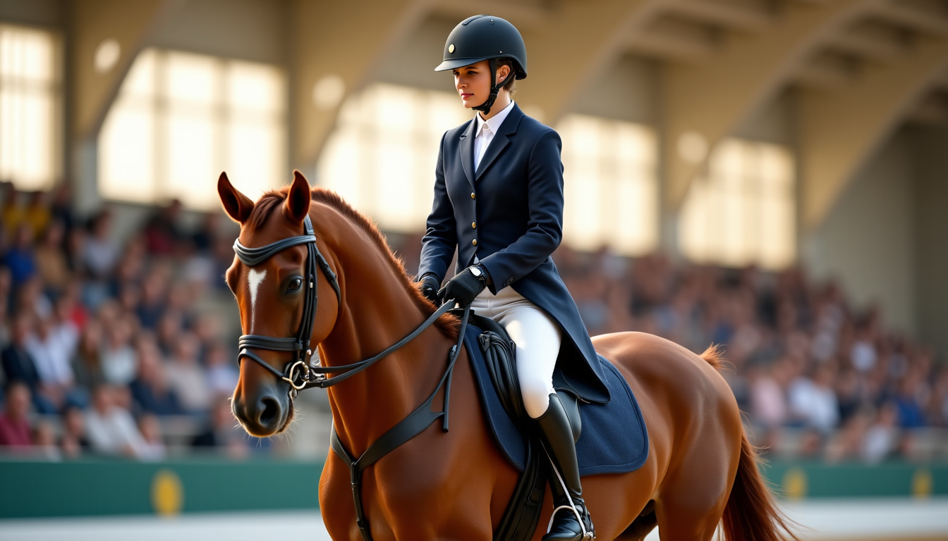 Cavalier en para-dressage en action lors d