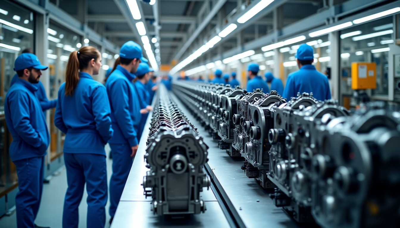 Chaîne de production du moteur PureTech à Trémery, France