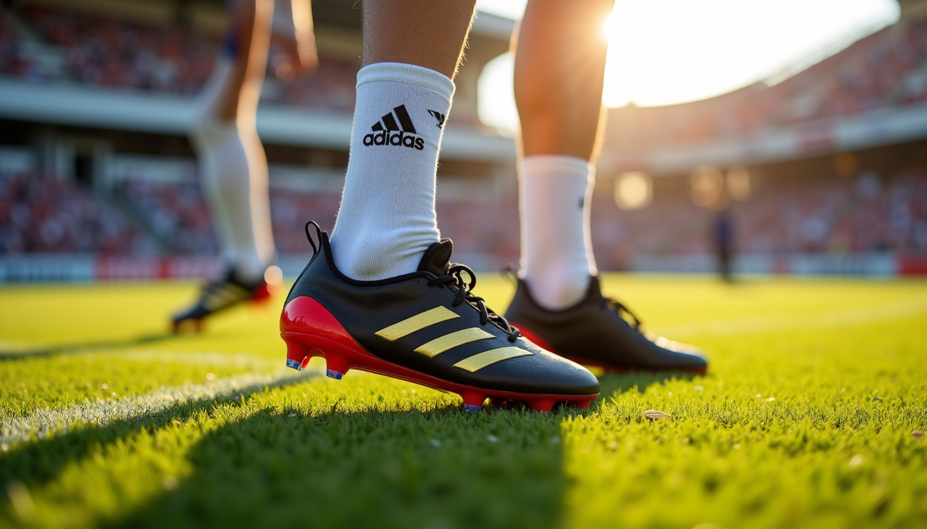 Image de Mohamed Salah portant des chaussures adidas F50 lors d