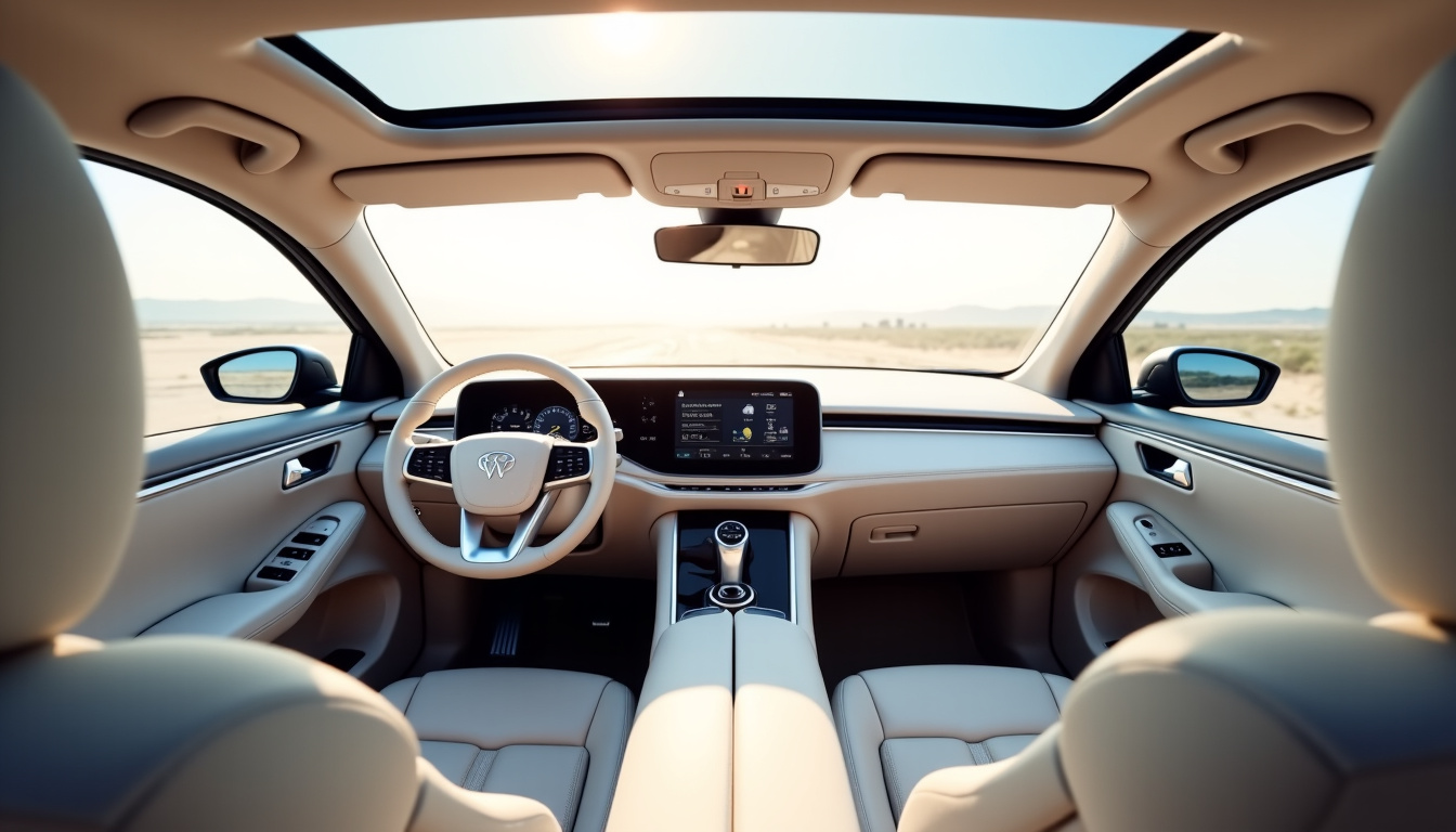 Intérieur spacieux du SUV BYD Seal U avec écran central et sièges en similicuir